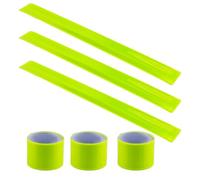6 Pezzi Bracciale Riflettente, 30x3 cm Catarifrangenti Braccialetto di Sicurezza per Aumentare La visibilità, Fascia Riflettente Leggera per Jogging, Ciclismo, Equitazione, Pedoni, Giallo Neon
