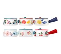 6 Pezzi Bricco in Ceramica con Manico e Beccuccio, 50ml | Stile Semplice ed Elegante, Finitura Dipinta a Mano, per Tavola, Hotel, Salsa e Gelato