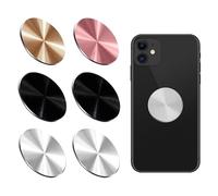 6 Pezzi Calamita per Cellulare Auto, Placche Metallo Universale Adesivo, Rotonde Piastra per supporto magnetico auto per Porta Cellulare Auto/Supporto Telefono Magnetico(Nero, argento, oro, rosa)
