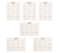 6 Pezzi Calendario da Parete Reversibile 2027 A4 in Carta, Annuale