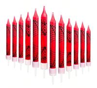 6 pezzi Candele dritte con motivo a ragnatela rossa per compleanni, anniversari, feste, decorazioni per torte, rientro a scuola, San Valentino Tagli UnicaCera