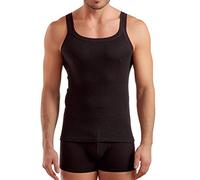 6 Pezzi Canottiera Coveri Uomo Spalla Stretta ET1105 in Cotone Costina, Nero, 7/XXL