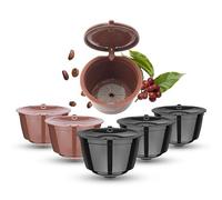 6 pezzi capsula di riutilizzabile per macchina da DOLCE GUSTO, HAILASRE capsule di caffè ricaricabili cialde di caffè riutilizzabili filtro per macchina da DolceGusto, 3nero+3marrone