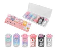 6 Pezzi Carino Gatto Artiglio Mini Correttore a Nastro, 6MX5Mm Zampa di Gatto Carina Nastro Correzione Scrittura, Correction Tape Bianchetto Nastro Correttivo per Cancellare per Scuola Ufficio