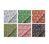 6 Pezzi Carta da Regalo Natale Natalizio Format, Carta per Incartare Regali, Carta da Imballaggio per Regali Carta Piegata