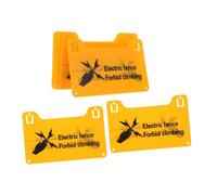 6 Pezzi Cartelli Recinto Elettrificato in Pvc Giallo, Segnale di Pericolo