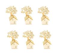 6 PEZZI Casa Casetta Legno portaconfetti con albero della vita