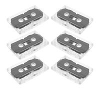 6 Pezzi Cassetta Audio Vergine da 60 Minuti, Plastica Nera | Basso Rumore e Tracce Stabili, Scatola Trasparente Inclusa, per Mini Registratori e Lettori Cassette