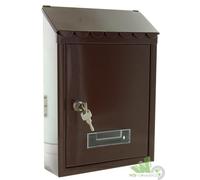 6 PEZZI CASSETTA POSTALE ACCIAIO POSTA CONDOMINIO MARRONE 21x6x30 TETTO CILINDRO