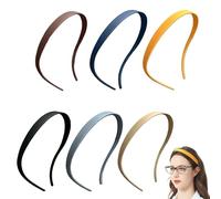 6 Pezzi Cerchietti Capelli Opachi con Denti, Fasce per Capelli per Chi Porta Occhiali, Antiscivolo Senza Pressione, Nero, Grigio, Kaki, Blu Navy, Giallo, Marrone