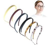 6 Pezzi Cerchietti Sottil Donna - Antiscivolo con Dentini Cerchietto per capelli, Vari Colori Fasce per Capelli in plastica, Unisex Perfetta per Allenamento, Yoga, Parrucchiere e Styling Quotidiano