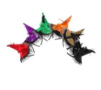 6 Pezzi Cerchietto Cappello da Strega Halloween Paillettes | Stile Chic, per Cosplay e Festa di Halloween, Accessorio per Chioma Donna, Set da Sei Colori