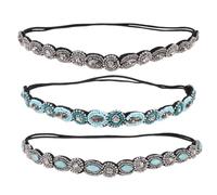 6 Pezzi Cerchietto Lilla con Pietre Decorative, Fascia Elastica | Accessorio Dettagli Brillanti, Rapido per Acconciature, Comodo su Frangia e Chioma Sottili