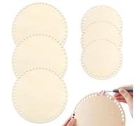 6 Pezzi Cerchio Legno Naturale Fondo Cesto Base in Legno, Base Cesto Uncinetto, Base per Culla Uncinetto, per Artigianato di Tessitura di Cesti Fai-Da-Te(15cm, 20cm)