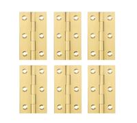 6 Pezzi Cerniera per Porta in Rame Massiccio, Stile Vintage | Porta di Casa e Mobili, Chiusura Fluida, Forma Classica, Colore Oro, Uso su Arredi