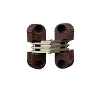 6 pezzi cerniere nascoste in plastica ferro porta pieghevole invisibile cerniera a botte a scomparsa in sostituzione hardware for mobili(Brown)