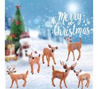6 Pezzi Cervo Artificiale, Modello Selvatico, Animali da Foresta Figure,Plastica Renna, Realistico Cervo Dalla Coda Bianca Modello Plastica Animale Selvatico Apprendimento