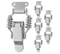 6 Pezzi Chiavistello a Doppia Molla in Ferro, Design Becco D'anatra | Ricambio Leggero, Struttura a Compressione Fori di Montaggio, Colore Argento