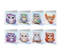 6 pezzi Christmas Carta fatta a mano Card di pittura Rhinestone Kit Card Regali for amici e amanti di famiglia (HK046)