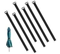 6 Pezzi Cinghia per Ombrellone Cinghie Regolabili per Ombrellone Riutilizzabili con Anello Fascette per Cavi Nylon per Ombrellone Giardino Cortile Spiaggia