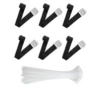 6 pezzi cinghie di fissaggio, cinghie a cricchetto, cinghie di fissaggio 40 cm, nero, 2.5 x 40 cm, per portabiciclette, valigie, pallet da trasporto, campeggio, fai da te