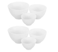 6 pezzi Ciotola in Silicone Set Bianca, per Maschera Fai da Te | Tre Misure Impilabili, Base Antiscivolo, per Impasti di Argilla e Polveri, Uso Casa e Salone