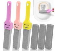 6 Pezzi Cleaning Block WC con 3 Maniglie Smile,Pietra Pomice per WC Ceramica, Rimuove le Macchie di Acqua Dura, per lavandini e Piscine