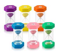 6 Pezzi Clessidra Bambini, Colorate Clessidre Set per Bambinis 1/3/5/10/15/30minuti, Clessidre Colorato Timer Dell'orologio, Timer Visivo Bambini per Cucina, Casa, Ufficio, Classe e Giochi