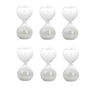6 Pezzi Clessidra Bianca cm 8 Bomboniera Battesimo Comunione Cresima Matrimonio