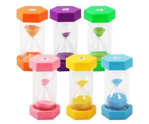 6 Pezzi Clessidra Set,Colorate Clessidra per Bambini 3/10/30/15/45/60 Minuti,Timer Colorato, Adatto per cucina, famiglia, vita dei bambini, tempo di gioco, regali creativi