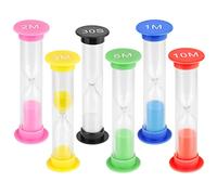 6 Pezzi Clessidra Timer, Set Clessidra Sabbia Colorata, Clessidra Set, 30s/1/2 minuti/3 minuti /5 minuti/10 minuti, per Casa, Cucina, Gli Sport e i Giochi e Ufficio Timer
