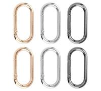 6 Pezzi Clip a O-ring a Molla, Lega di Zinco Ovali Clip a Scatto Portachiavi Anelli per Borse per Cinturini Ganci a Scatto Fibbie a O-ring per Borse Chiavi Borse Creazioni Artigianali, 4,9x2,4cm