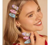 6 pezzi/confezione fermagli per capelli senza pieghe con motivi a cartoni animati, questi fermagli non lasciano segni, adatti per uso quotidiano, lavaggio del viso, trucco e abbinamento all'aperto Tag