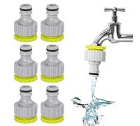 6 Pezzi Connettori per Rubinetto, 1/2" 3/4" 2 in 1 Raccordo per Rubinetto, Connettore per Rubinetto del Tubo da Giardino, raccordi per tubi irrigazione, adattatore per Garden House Faucet