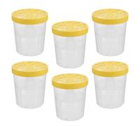 6 pezzi Contenitore Antiumidità in Plastica Gialla 13,8x12x10cm | Design Trasparente, Formato Riutilizzabile, Adatto per Armadi e Scatole, Ricarica Semplice
