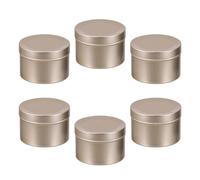 6 Pezzi Contenitore per Candele Fai da Te 50ml in Lega di Alluminio | Sigillato, Resistente Agli Urti E’usura, Forma Circolare, per Balsami e Gel, 50ml