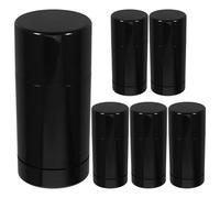 6 Pezzi Contenitore Ricaricabile Nero 50g in PP Fondo Rotante | Uso per Profumo Solido e Stick Solare, Superficie Liscia, Riutilizzabile, Facile da Pulire