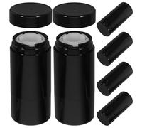 6 pezzi Contenitore Rotondo Nero 50g in PP Fondo girevole | Compatto e Leggero, per Viaggio e Bagno, Adatto a Stick Solare e Balsamo Labbra