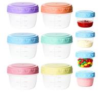 6 Pezzi Contenitori Ermetici per Alimenti Piccoli,50ml/2oz Contenitori Piccolo per Alimenti con Coperchio,Mini Contenitore per Cibo,Contenitore di Plastica Piccoli per Freezer per Salse,Marmellate