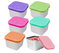 6 Pezzi Contenitori per Insalata In Acciaio Inox, 180ml Contenitore per Salad Condimenti, Mini Tazze Salsa In Acciaio Inox, per Salsa Condimenti Marmellate Burro di Arachidi