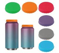 6 pezzi Coperchi in silicone per lattine di bibite, Coperchi in silicone riutilizzabili per lattine, Tappi o protezioni per lattine di bibite, bevande, succhi, adatti per lattine standard 6 pezzi,1PC 