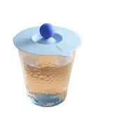 6 pezzi coperchio sigillato antipolvere for tè e caffè rotondo universale for tazza portatile for for in silicone accessori for tazze Per tazze(Blue Cup Lid)