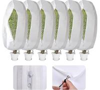 6 Pezzi Coperture Invernali per Piante 120x80CM - Sacchi Antigelo con Cerniera e Laccio - Teli Protettivi in Tessuto Non Tessuto per Alberi da Frutto, Rose e Piante in Vaso