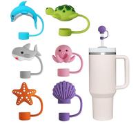 6 Pezzi Coperture per Cannuccia per Stanley Cup, 10 mm Copri Cannucce in Silicone, Polvere Kit Tappi Cannuccia, Riutilizzabili Cup Straw Cover per Accessori Stanley da 40/30 Once