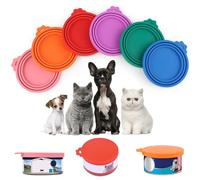 6 Pezzi Coperture per Lattine per Animali, Coperchi in Silicone per Barattoli di Cibo, Tappi per Lattine con Taglia 3 in 1, Universale Coperchi per Scatolette di Cibo per Animali