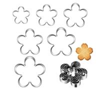 6 Pezzi Coppapasta a Fiore, Tagliabiscotti a Forma di Fiore Cinque Petali