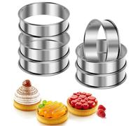 6 Pezzi Coppapasta, Anelli per Torte, Coppa Pasta per Torte, Stampo per Dolci Antiaderenti, Anello per Pasticceria Rotondo, Stampo per Crostata, Anello di Cottura Per Pasticceria, Dessert, Uova Fritte