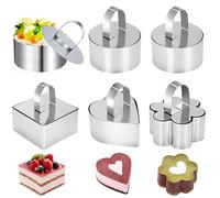 6 Pezzi Coppapasta, Coppapasta Tondi, Coppa Pasta di Acciaio in Acciaio Inossidabile con Coperchio, Anelli per Torte, Stampi Coppa Pasta di Acciaio per Dolci Fatti in casa, Dolci, Mousse (4 forme)