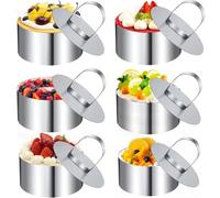 6 Pezzi Coppapasta, Coppapasta Tondi, Coppa Pasta di Acciaio in Acciaio Inossidabile con Coperchio, Anelli per Torte, Stampi Coppa Pasta di Acciaio per Dolci Fatti in casa, Dolci, Mousse(6 colpi)
