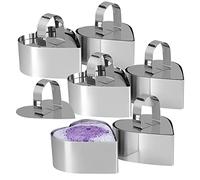 6 Pezzi Coppapasta Stampo Cuore, Anello per Torte,Stampo per Crostate Inossidabile con Coperchio in Acciaio Inossidabile, Strumento di Pasticceria 8cm di Diametro (Cuore)